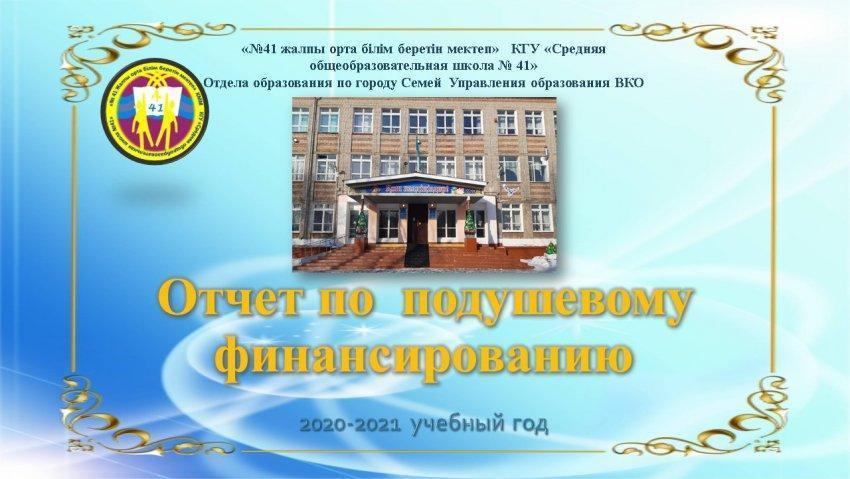 Отчет по подушевому финансированию